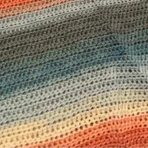 Multicolor Striped Knit Throw Blanket